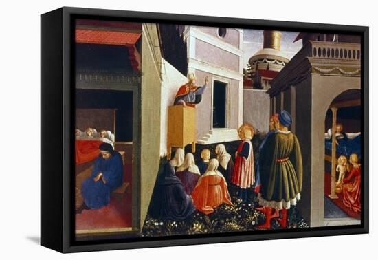 The Vocation of St Nicholas, 1437-Fra Angelico-Framed Stretched Canvas
