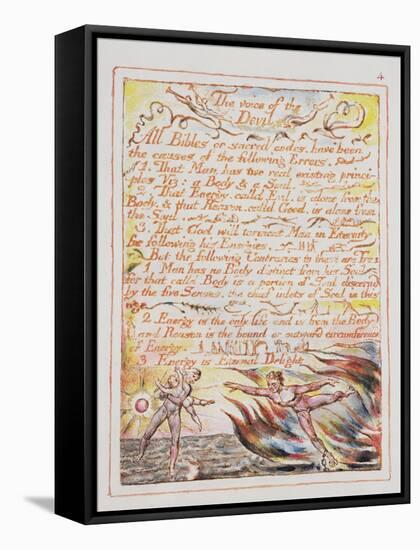 The Voice of the Devil, Illustration and Text from 'The Marriage of Heaven and Hell', C.1790-3-William Blake-Framed Stretched Canvas