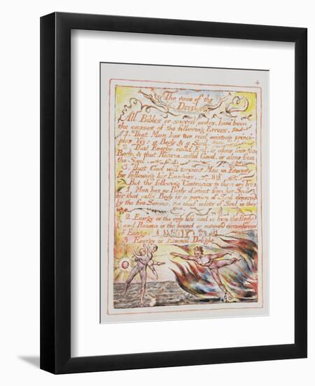 The Voice of the Devil, Illustration and Text from 'The Marriage of Heaven and Hell', C.1790-3-William Blake-Framed Premium Giclee Print
