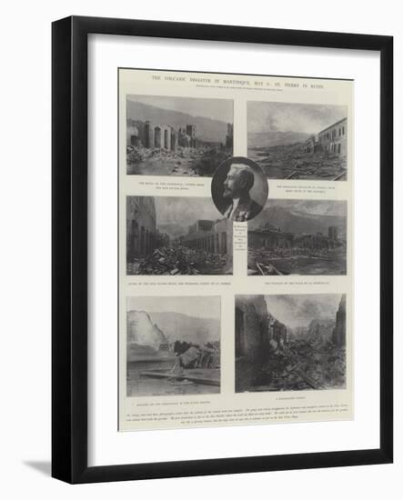 The Volcanic Disaster in Martinique, 8 May, St Pierre in Ruins-null-Framed Giclee Print