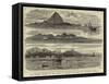 The Volcanic Eruption at Java, Views of Krakatoa and Anjer, Now Completely Destroyed-null-Framed Stretched Canvas