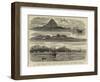 The Volcanic Eruption at Java, Views of Krakatoa and Anjer, Now Completely Destroyed-null-Framed Giclee Print