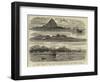 The Volcanic Eruption at Java, Views of Krakatoa and Anjer, Now Completely Destroyed-null-Framed Giclee Print