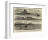 The Volcanic Eruption at Java, Views of Krakatoa and Anjer, Now Completely Destroyed-null-Framed Giclee Print