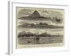 The Volcanic Eruption at Java, Views of Krakatoa and Anjer, Now Completely Destroyed-null-Framed Giclee Print