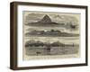 The Volcanic Eruption at Java, Views of Krakatoa and Anjer, Now Completely Destroyed-null-Framed Giclee Print