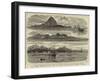 The Volcanic Eruption at Java, Views of Krakatoa and Anjer, Now Completely Destroyed-null-Framed Giclee Print