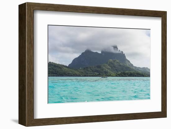 The volcanic rock in the turquoise lagoon of Bora Bora, Society Islands, French Polynesia, Pacific-Michael Runkel-Framed Photographic Print