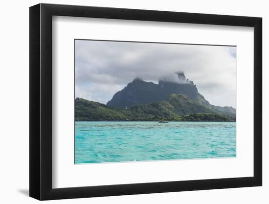 The volcanic rock in the turquoise lagoon of Bora Bora, Society Islands, French Polynesia, Pacific-Michael Runkel-Framed Photographic Print