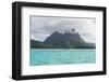 The volcanic rock in the turquoise lagoon of Bora Bora, Society Islands, French Polynesia, Pacific-Michael Runkel-Framed Photographic Print