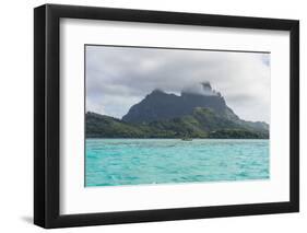 The volcanic rock in the turquoise lagoon of Bora Bora, Society Islands, French Polynesia, Pacific-Michael Runkel-Framed Photographic Print