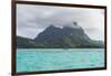 The volcanic rock in the turquoise lagoon of Bora Bora, Society Islands, French Polynesia, Pacific-Michael Runkel-Framed Photographic Print