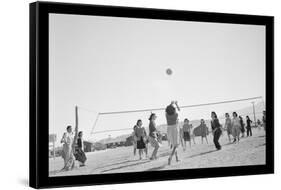 The Volley Ball Game-Ansel Adams-Framed Stretched Canvas