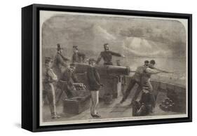 The Volunteer Artillery Corps Learning Gun Practice at Hythe-Matthew "matt" Somerville Morgan-Framed Stretched Canvas
