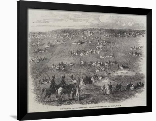 The Volunteer Field-Day at Brighton, People on the Downs-null-Framed Giclee Print