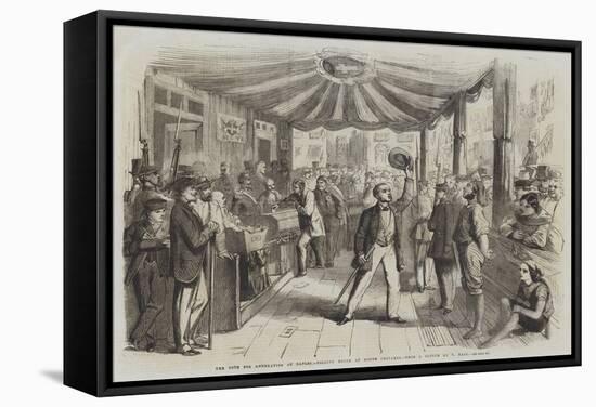 The Vote for Annexation at Naples, Polling Booth at Monte Calvario-Thomas Nast-Framed Stretched Canvas