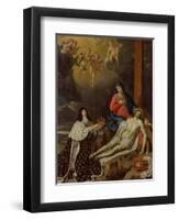 The Vow of Louis XIII (1601-43) King of France and Navarre, 1638-Philippe De Champaigne-Framed Premium Giclee Print