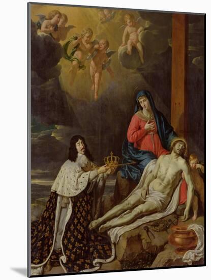 The Vow of Louis XIII (1601-43) King of France and Navarre, 1638-Philippe De Champaigne-Mounted Giclee Print