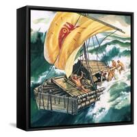 The Voyage of the Kon-Tiki-Ron Embleton-Framed Stretched Canvas