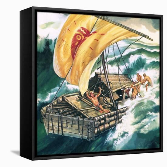 The Voyage of the Kon-Tiki-Ron Embleton-Framed Stretched Canvas