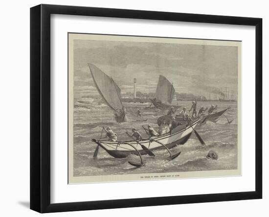 The Voyage to China, Ceylon Boats at Galle-Matthew White Ridley-Framed Giclee Print