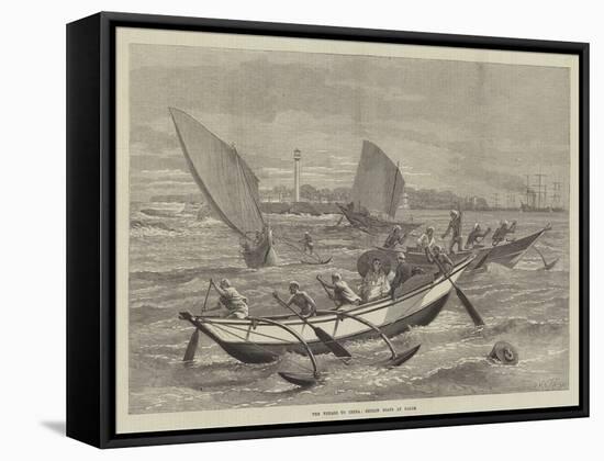 The Voyage to China, Ceylon Boats at Galle-Matthew White Ridley-Framed Stretched Canvas