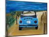 The VW Bug Series - The Blue Volkswagen Bug at the Beach-Martina Bleichner-Mounted Art Print