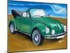 The VW Bug Series - The Green Volkswagen Bug at the the Beach-Martina Bleichner-Mounted Art Print