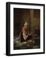 The Waffle Baker, C. 1850-82-Alexander Hugo Bakker Korff-Framed Art Print