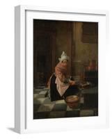 The Waffle Baker, C. 1850-82-Alexander Hugo Bakker Korff-Framed Art Print