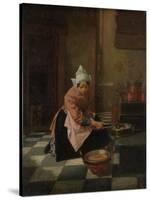 The Waffle Baker, C. 1850-82-Alexander Hugo Bakker Korff-Stretched Canvas