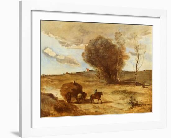 The Waggon in the Dunes-Jean-Baptiste-Camille Corot-Framed Collectable Print