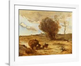 The Waggon in the Dunes-Jean-Baptiste-Camille Corot-Framed Collectable Print