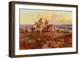 The Wagons-Charles Marion Russell-Framed Giclee Print