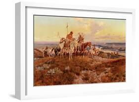 The Wagons-Charles Marion Russell-Framed Giclee Print