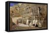 The Wailing Wall, Jerusalem, 1863-Carl Friedrich Heinrich Werner-Framed Stretched Canvas