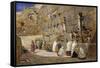 The Wailing Wall, Jerusalem-Carl Friedrich Heinrich Werner-Framed Stretched Canvas