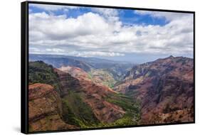 The Waimea Canyon on the Hawaiian Island of Kauai-Andrew Shoemaker-Framed Stretched Canvas