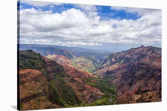 The Waimea Canyon on the Hawaiian Island of Kauai-Andrew Shoemaker-Stretched Canvas