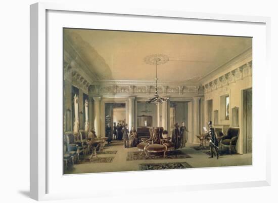 The Waiting Room of the Stagecoach Station in St. Petersburg, 1848 (W/C and Gouache on Paper)-Luigi Premazzi-Framed Giclee Print