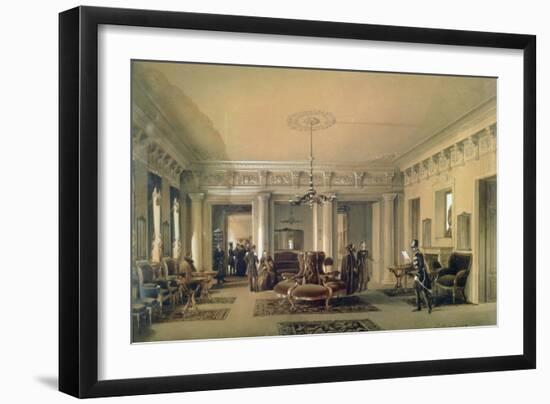 The Waiting Room of the Stagecoach Station in St. Petersburg, 1848 (W/C and Gouache on Paper)-Luigi Premazzi-Framed Giclee Print