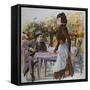 The Waitress. Food and Drink-null-Framed Stretched Canvas