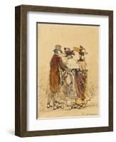 The Walk (Ink and W/C on Paper)-Henri Bonaventure Monnier-Framed Giclee Print