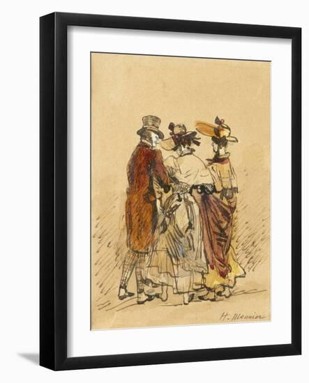 The Walk (Ink and W/C on Paper)-Henri Bonaventure Monnier-Framed Giclee Print