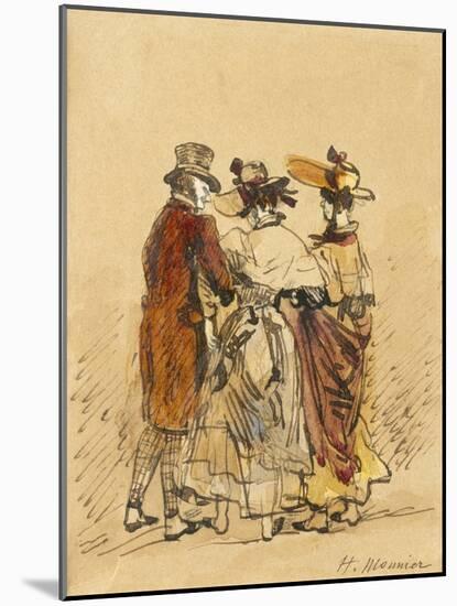 The Walk (Ink and W/C on Paper)-Henri Bonaventure Monnier-Mounted Giclee Print