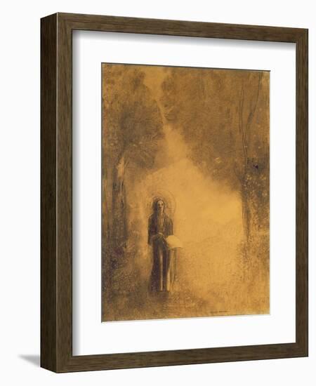 The Walker, Study for "The Walking Buddha," 1890-95-Odilon Redon-Framed Giclee Print