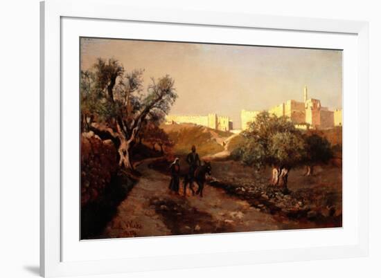 The Walls of Jerusalem, 1874 (Oil on Panel)-Edwin Lord Weeks-Framed Giclee Print