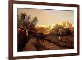 The Walls of Jerusalem, 1874 (Oil on Panel)-Edwin Lord Weeks-Framed Giclee Print