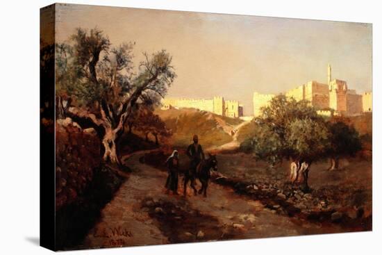 The Walls of Jerusalem, 1874 (Oil on Panel)-Edwin Lord Weeks-Stretched Canvas