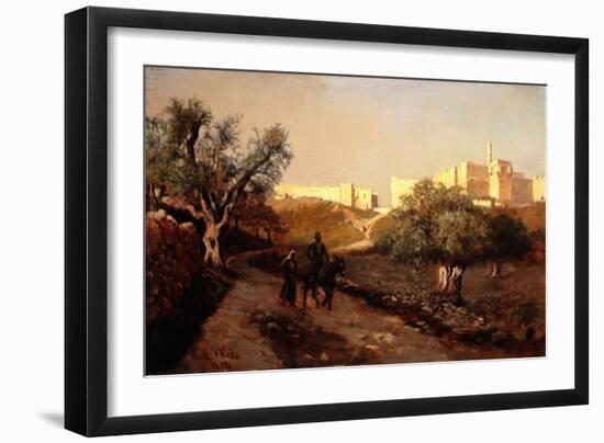 The Walls of Jerusalem, 1874 (Oil on Panel)-Edwin Lord Weeks-Framed Giclee Print